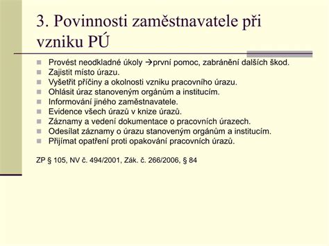 neuznání pracovního úrazu vzor|Povinnosti zaměstnavatele při vzniku PÚ 